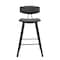 Armen Living Fox 25.5" Counter Height Gray Faux Leather and Black Wood Mid-Century Modern Bar Stool LCFOBABLGR26 - alternate 6